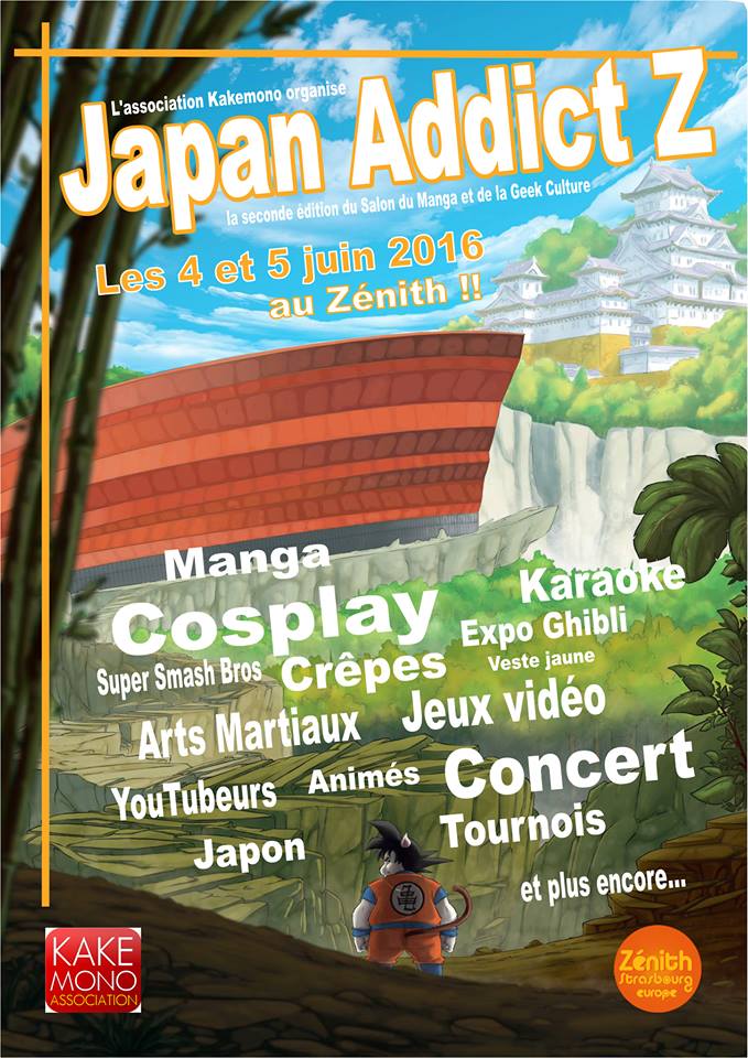 affiche flyer salon convention manga japon otaku geek japan addict z strasbourg 2016